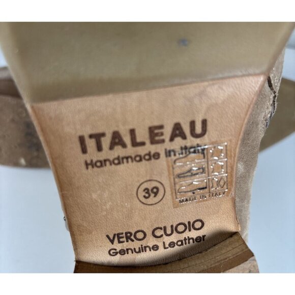 ITALEAU Miralda Beige Studded Waterproof Side Zip Ankle Booties EU 39 US 8.5 - Picture 12 of 14